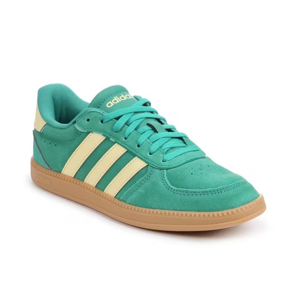 Adidas Green/Yellow Suede “Breaknet Sleek Flatform” Sneakers Shoes Size 8